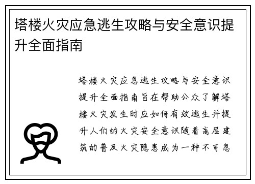 塔楼火灾应急逃生攻略与安全意识提升全面指南